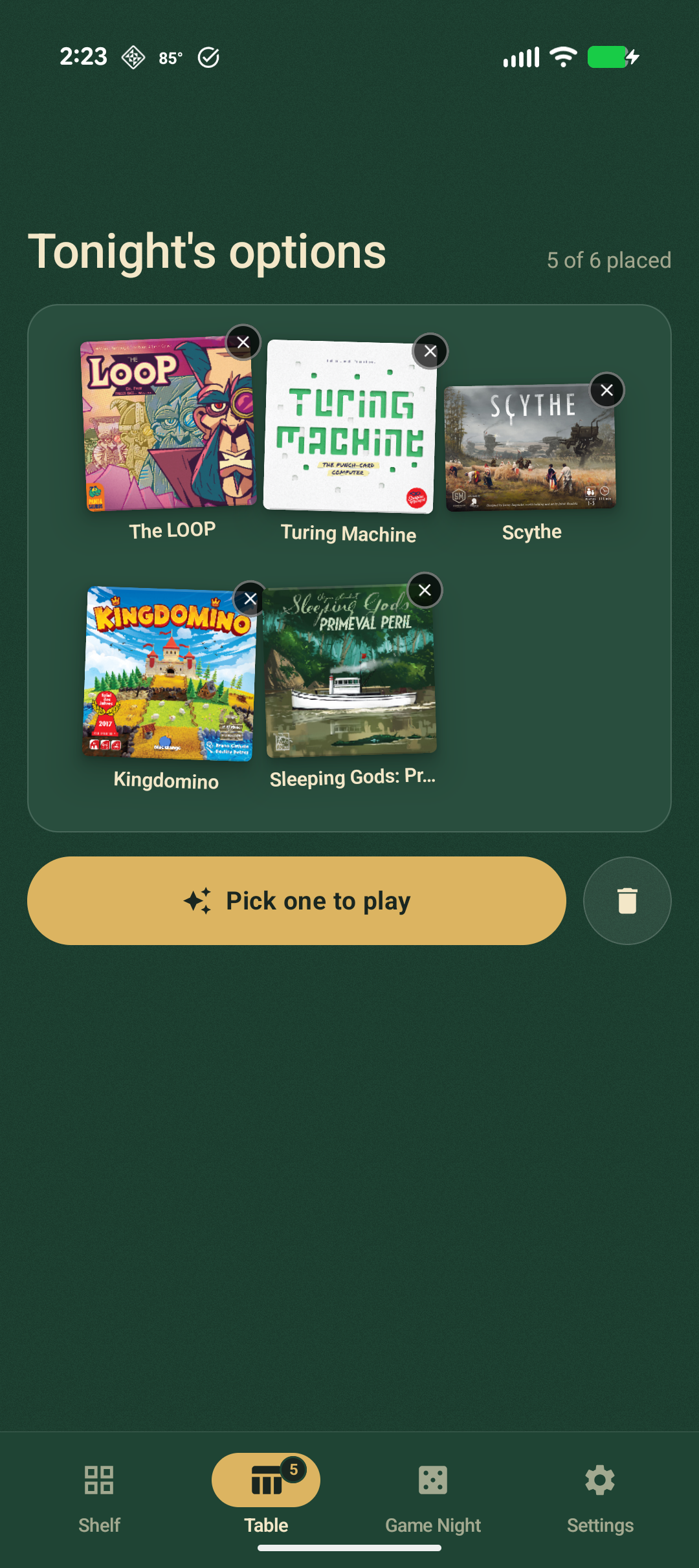 The Table — six board games shortlisted for the night